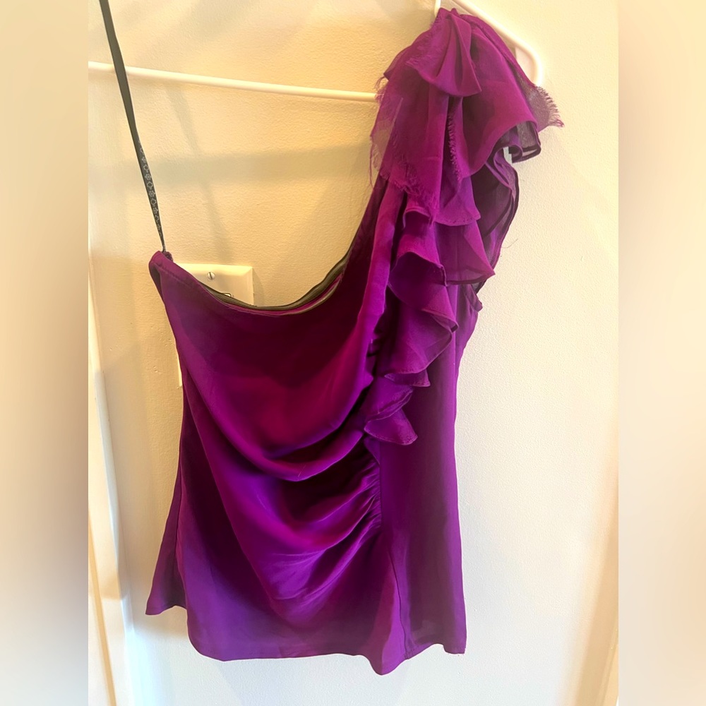 One Shoulder Asymmetrical Purple Nanette Lepore Top